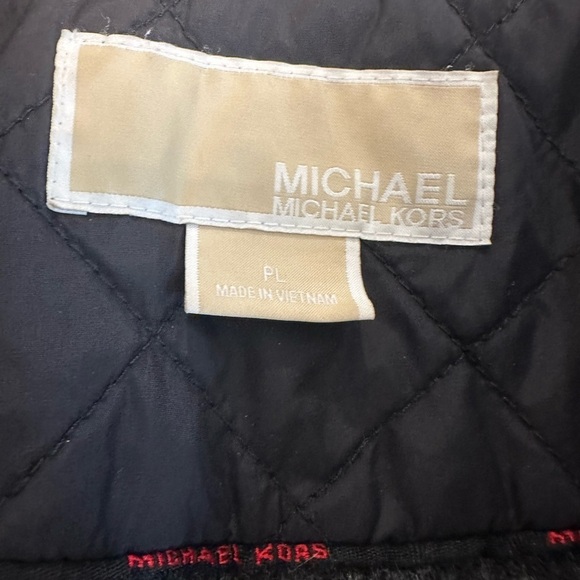 Michael Kors Petite Large Black Quilted Moto Jacket. Double Zip. Cinched Waist - Picture 6 of 16